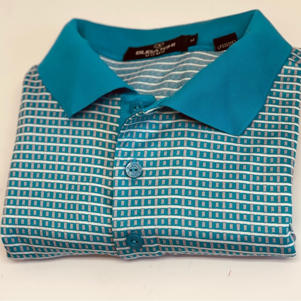 BUGATCHI Blue Men's Polo 100% Cotton Size M